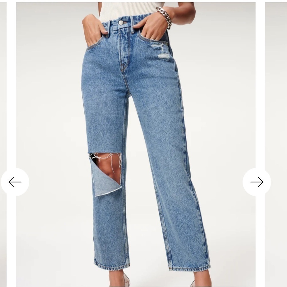 Good American Good Heritage High Rise Straight Leg Jeans NWT​​​​